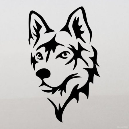 Волк тату трафарет
