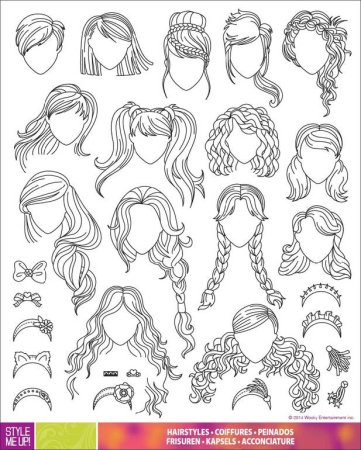 Раскраска прически