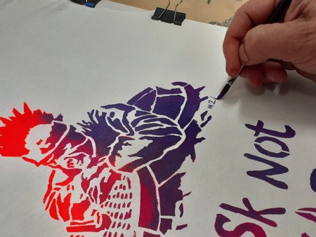 Печать через трафарет