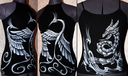 Роспись одежды черно белая