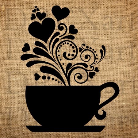 Трафарет кофейной чашки