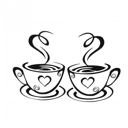 Трафарет чашка кофе для декора