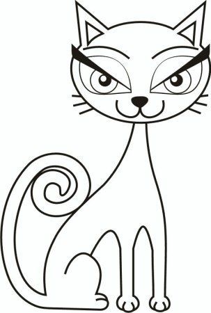 Кошка трафарет для детей