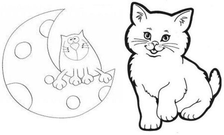 Трафарет котика для рисования