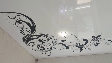 Натяжной потолок с вензелями