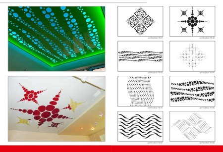 Узоры перфорированных натяжных потолков