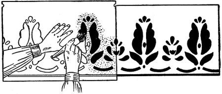 Набивка рисунка по трафарету на стены