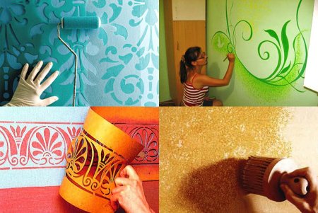 Декоративная отделка поверхностей - набивка Фриза по трафарету