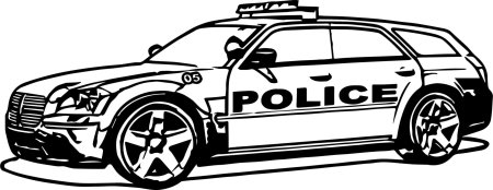 Раскраска машинки полиция