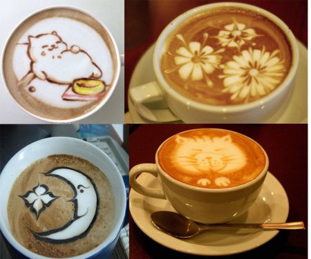 Трафареты для рисования на кофейной пенке