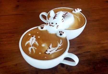 Рисунки на кофейной пенке