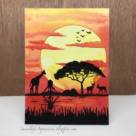 Гуашь Африканский пейзаж