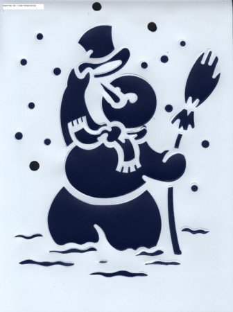 Трафарет для рисования на стекле новый год