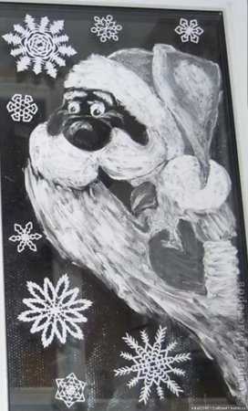 Рисование зубным порошком на окнах