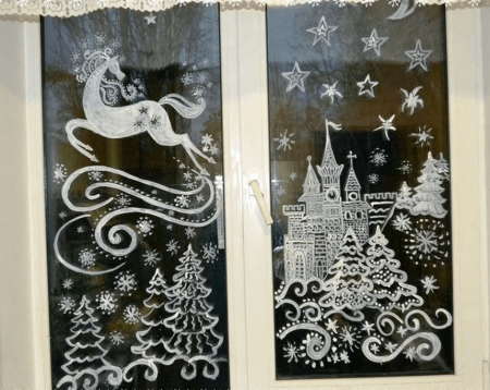 Новогодняя роспись окон
