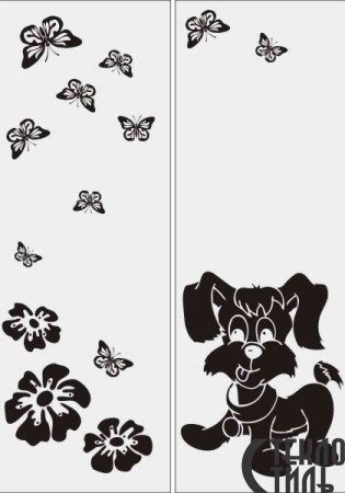 Трафарет рисунка на дверь