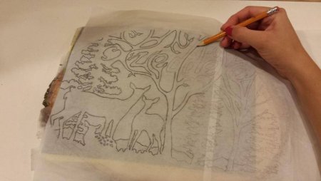 Рисование через копировальную бумагу