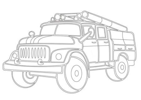 Раскраски пожарная машина ЗИЛ 131