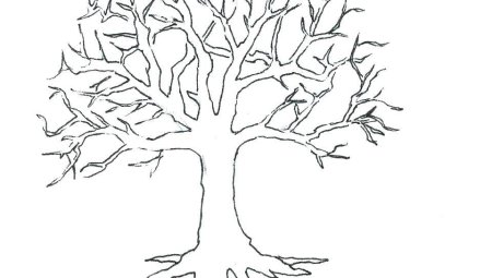 Раскраска дерево без листьев