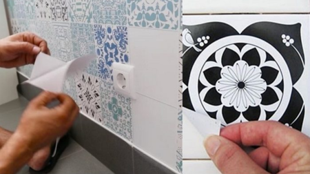 Трафарет для плитки в ванной