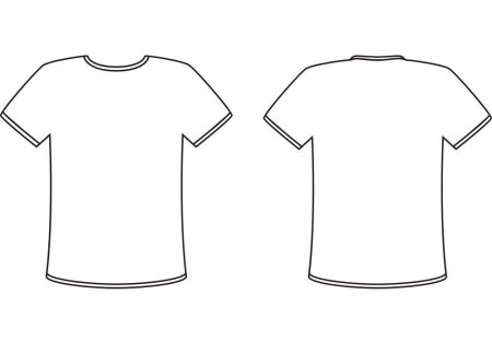 Футболка белая спереди и сзади вектор