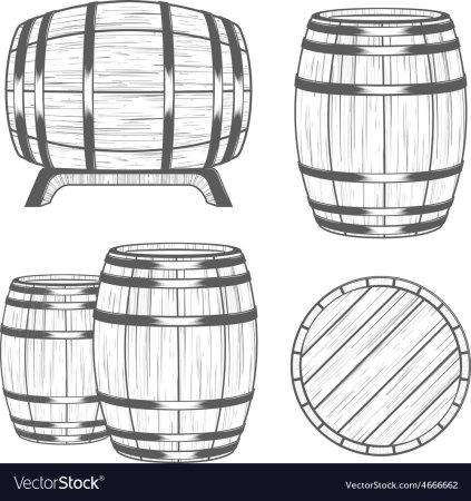 Бочка пивная спереди вектор