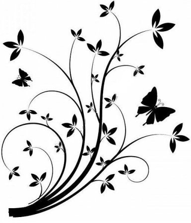 Растительный орнамент с бабочками