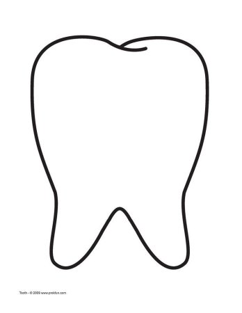 Трафарет зуба для детей