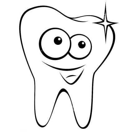 Зуб с кариесом раскраска