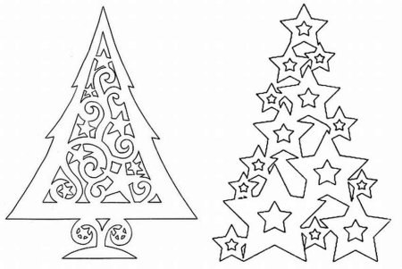 Елка трафарет для рисования