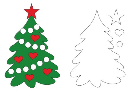 Шаблон елки для вырезания из бумаги