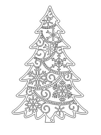 Трафарет елки для вырезания