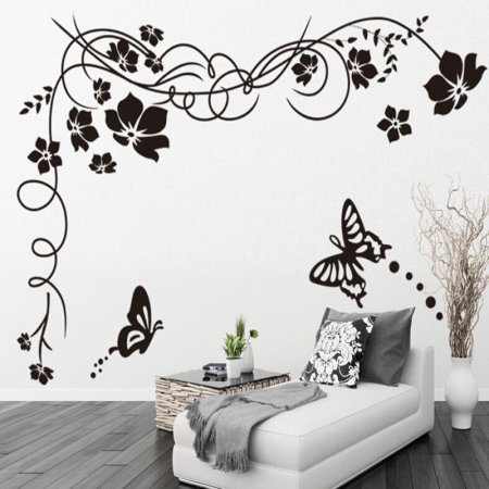 Интерьерные наклейки черно белые