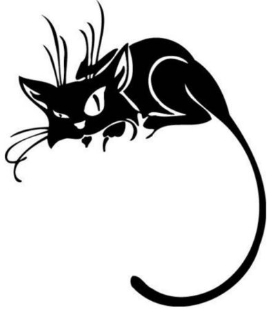 Силуэт кошки тату