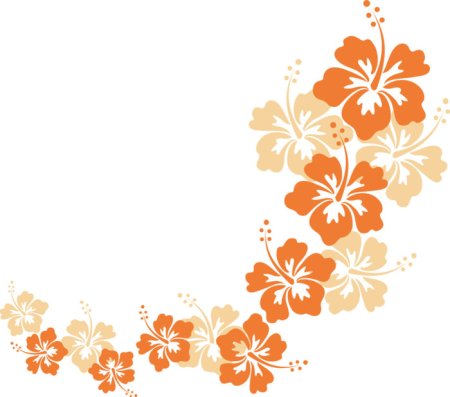 Орнамент с оранжевым цветом