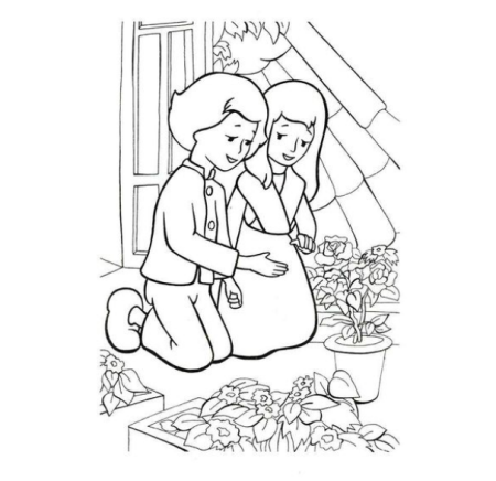 Герда и Кай Снежная Королева raskraska