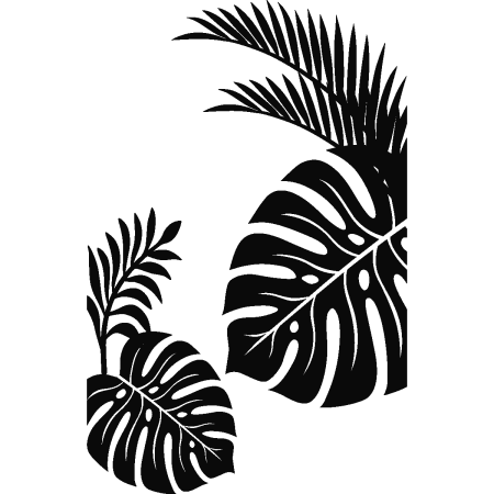 Листья тропических растений трафарет