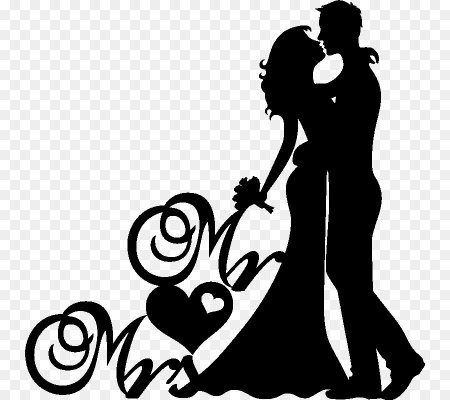 Силуэт молодоженов