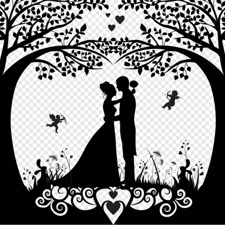 Силуэт жениха и невесты