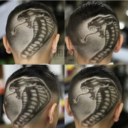 Выбритые узоры на висках мужские