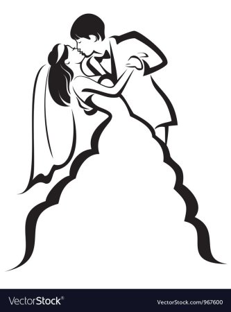 Жених и невеста чб рисунок