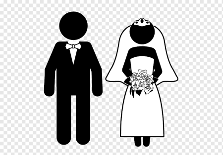 Жених и невеста контур рисунок
