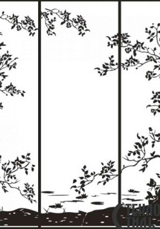 Двери купе пескоструй с деревом