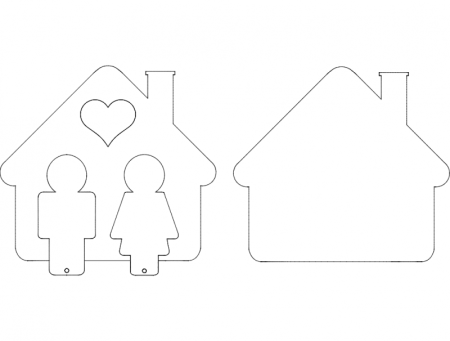 Домик из фанеры трафарет