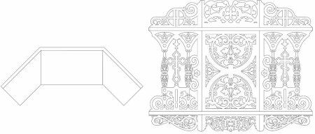 Чертеж выпиливания -полка для икон