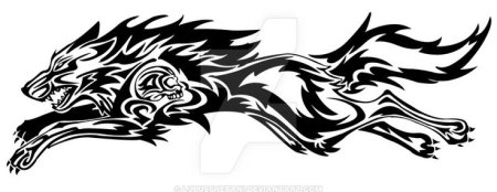 Трафарет волка для травления