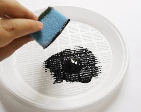 Печать губкой по трафарету