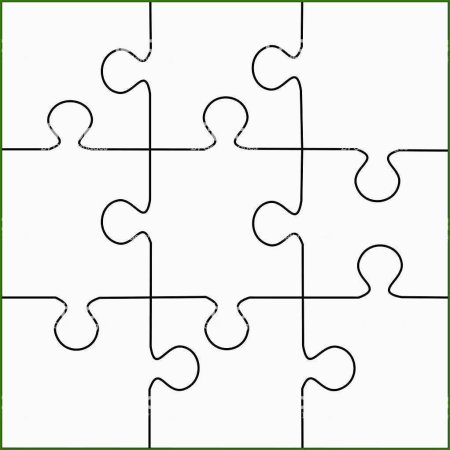 Фигура для пазлов макет