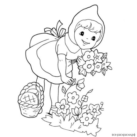 Раскраски для девочек красная шапочка