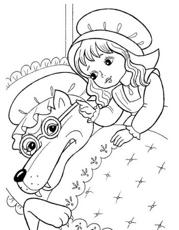 Шарль Перро красная шапочка раскраска